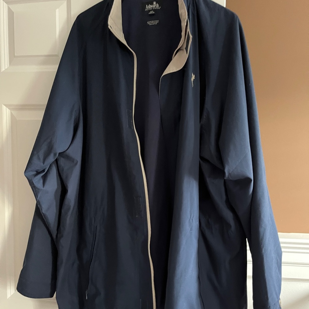 Ashworth Men's Navy Windbreaker Jacket 2XL- EUC